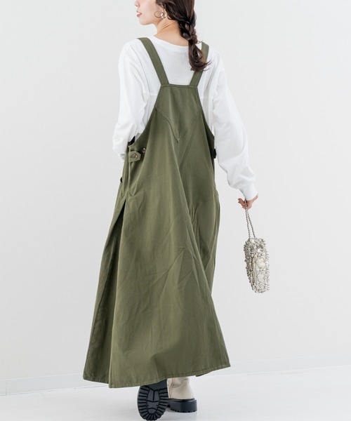 refinedworks（リファインドワークス）の「【refinedworks】秋カラー が魅力的な サロペットスカート！（サロペット/オーバーオール・レディース・ベージュ/カーキ/チャコールグレー・FREE）」の16枚目の写真