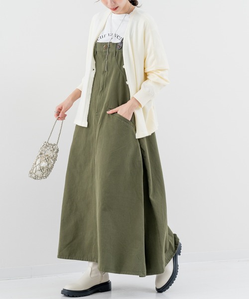 refinedworks（リファインドワークス）の「【refinedworks】秋カラー が魅力的な サロペットスカート！（サロペット/オーバーオール・レディース・ベージュ/カーキ/チャコールグレー・FREE）」の20枚目の写真
