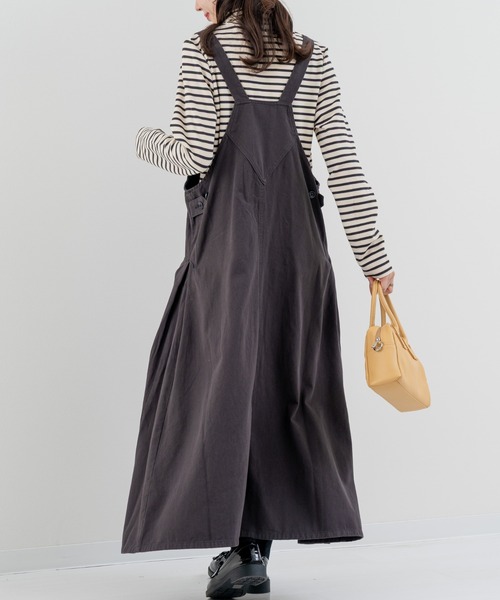 refinedworks（リファインドワークス）の「【refinedworks】秋カラー が魅力的な サロペットスカート！（サロペット/オーバーオール・レディース・ベージュ/カーキ/チャコールグレー・FREE）」の8枚目の写真