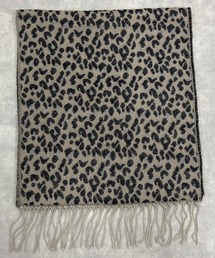 Fizz（フィズ）の「レオパード柄ジャガード織りフリンジストール（ストール/ショール）」