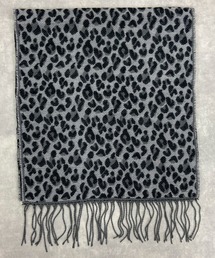 Fizz（フィズ）の「レオパード柄ジャガード織りフリンジストール（ストール/ショール）」