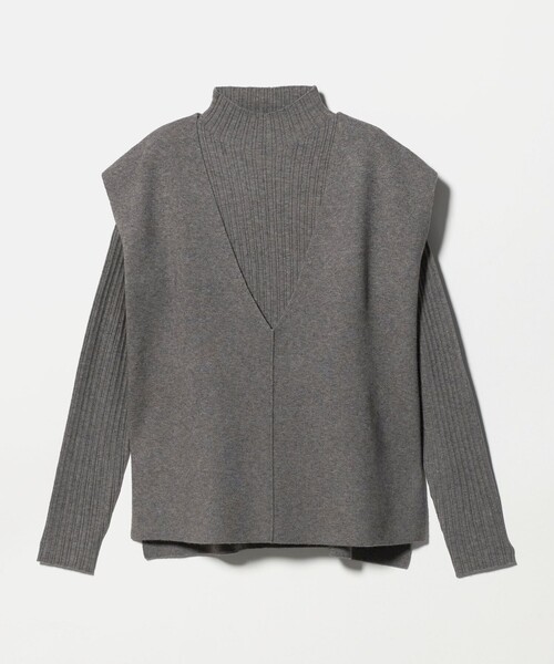 A DAY IN THE LIFE UNITED ARROWS(アデイインザライフユナイテッドアローズ)の「ベスト+ハイネックニット ‐ウォッシャブル‐<A DAY IN THE LIFE>(ニット/セーター・レディース・オリーブ/ナチュラル/グレー系/ネイビー・FREE)」の2枚目の写真