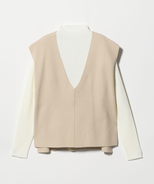 A DAY IN THE LIFE UNITED ARROWS(アデイインザライフユナイテッドアローズ)の「ベスト+ハイネックニット ‐ウォッシャブル‐<A DAY IN THE LIFE>(ニット/セーター・レディース・オリーブ/ナチュラル/グレー系/ネイビー・FREE)」の3枚目の写真