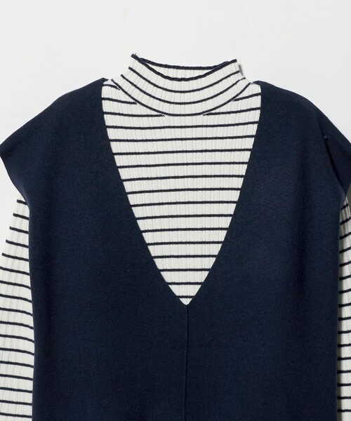 A DAY IN THE LIFE UNITED ARROWS(アデイインザライフユナイテッドアローズ)の「ベスト+ハイネックニット ‐ウォッシャブル‐<A DAY IN THE LIFE>(ニット/セーター・レディース・オリーブ/ナチュラル/グレー系/ネイビー・FREE)」の7枚目の写真