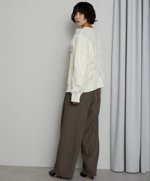 SOTT(ソット)の「Fringe 2way Cardigan / フリンジ2WAYカーディガン(カーディガン/ボレロ・レディース・アイボリー/ブラック・FREE)」の18枚目の写真