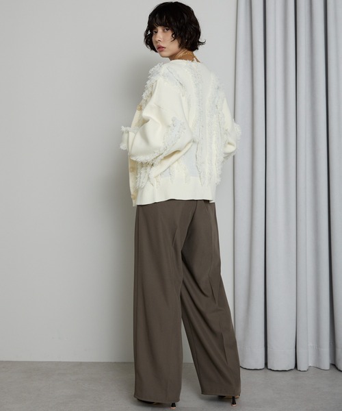SOTT(ソット)の「Fringe 2way Cardigan / フリンジ2WAYカーディガン(カーディガン/ボレロ・レディース・アイボリー/ブラック・FREE)」の22枚目の写真