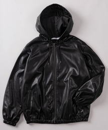 SlashDate（スラッシュデイト）の「【83】フェイクレザー ジップ フードブルゾン（ブルゾン）」