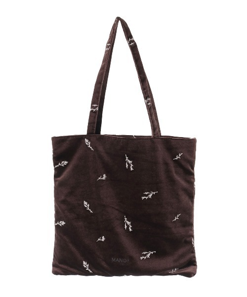 MANOF（マノフ）の「VELOUR EMBROIDERY TOTE BAG（トートバッグ・レディース・ブルー/ブラウン・FREE）」の13枚目の写真