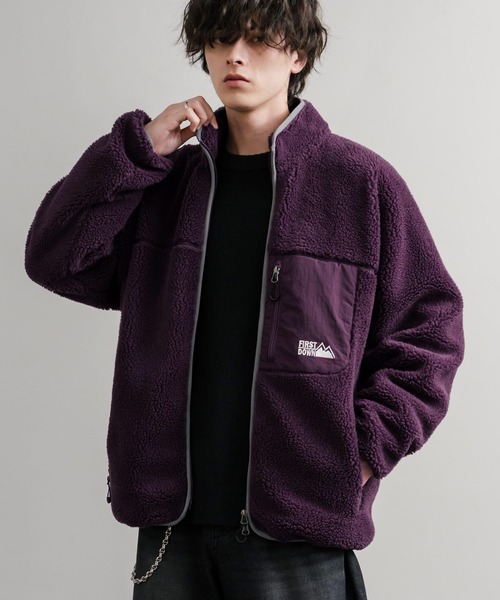 セール】FIRST DOWN ファーストダウン BOA FLEECE JKT ロゴ刺繍