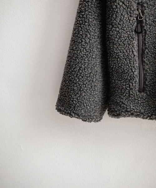 FIRST DOWN（ファーストダウン）の「FIRST DOWN ファーストダウン BOA FLEECE JKT ロゴ刺繍タンブリングボアフリースジャケット F942021（ブルゾン・メンズ・ネイビー/パープル/ベージュ/セージグリーン/グレー/ブラック・S/M/L/XL）」の14枚目の写真