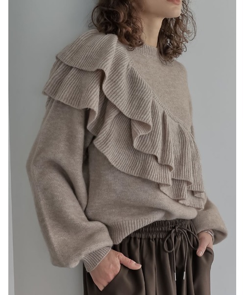 アシメフリルニット STYLEMIXER | アシンメトリーフリルニット (ニット ) |SHEL'TTER WEBSTORE
