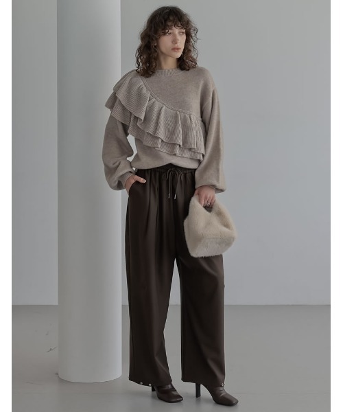 2025AW COLLECTION]アシメフリルニットプルオーバー（ニット/セーター