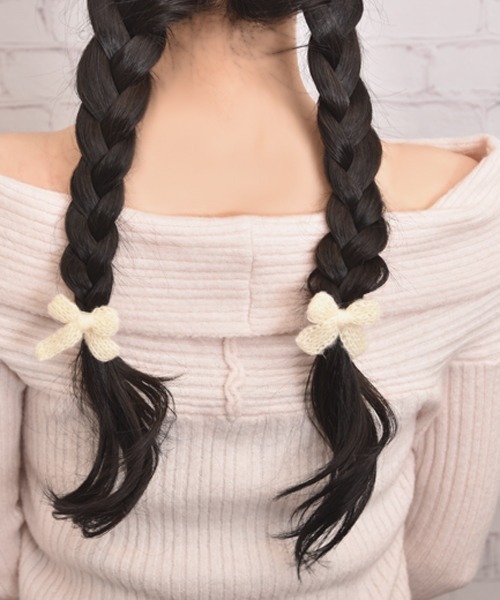 Mayree(メイリー)の「【float】ニット ミニリボン パステル カラー ヘアクリップ【2個セット】(バレッタ/ヘアクリップ・レディース・オフホワイト/パープル/ピンク/ブルー・FREE)」の12枚目の写真