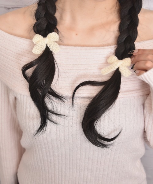 Mayree(メイリー)の「【float】ニット ミニリボン パステル カラー ヘアクリップ【2個セット】(バレッタ/ヘアクリップ・レディース・オフホワイト/パープル/ピンク/ブルー・FREE)」の13枚目の写真