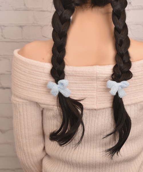 Mayree(メイリー)の「【float】ニット ミニリボン パステル カラー ヘアクリップ【2個セット】(バレッタ/ヘアクリップ・レディース・オフホワイト/パープル/ピンク/ブルー・FREE)」の8枚目の写真