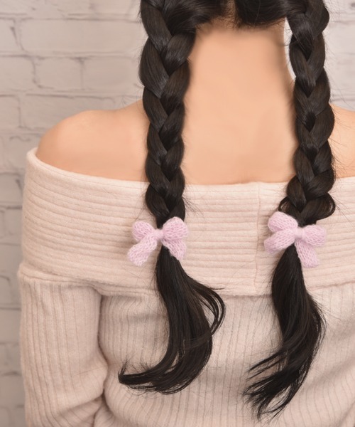 Mayree(メイリー)の「【float】ニット ミニリボン パステル カラー ヘアクリップ【2個セット】(バレッタ/ヘアクリップ・レディース・オフホワイト/パープル/ピンク/ブルー・FREE)」の5枚目の写真