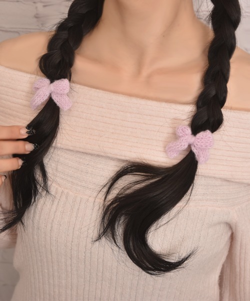 Mayree(メイリー)の「【float】ニット ミニリボン パステル カラー ヘアクリップ【2個セット】(バレッタ/ヘアクリップ・レディース・オフホワイト/パープル/ピンク/ブルー・FREE)」の17枚目の写真