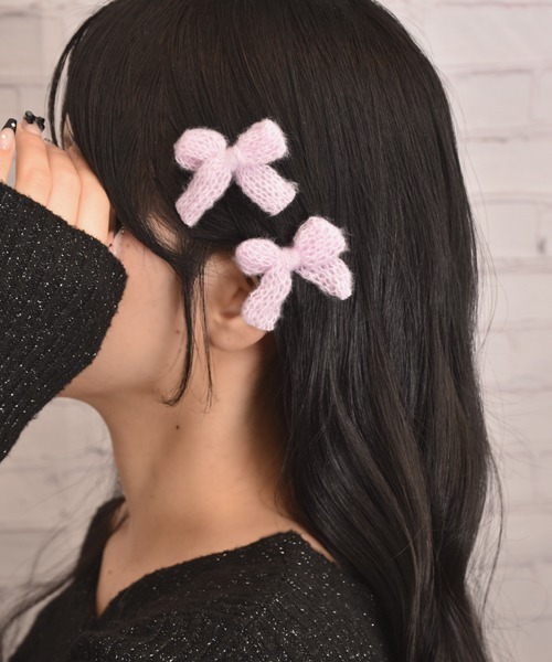 Mayree(メイリー)の「【float】ニット ミニリボン パステル カラー ヘアクリップ【2個セット】(バレッタ/ヘアクリップ・レディース・オフホワイト/パープル/ピンク/ブルー・FREE)」の18枚目の写真