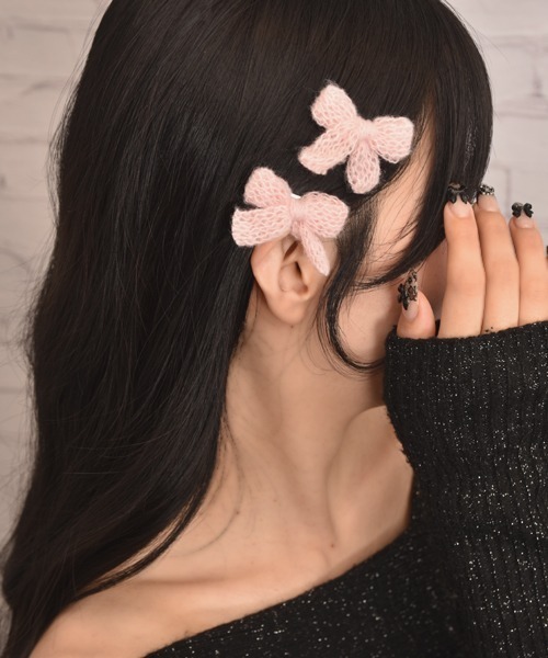 Mayree(メイリー)の「【float】ニット ミニリボン パステル カラー ヘアクリップ【2個セット】(バレッタ/ヘアクリップ・レディース・オフホワイト/パープル/ピンク/ブルー・FREE)」の15枚目の写真