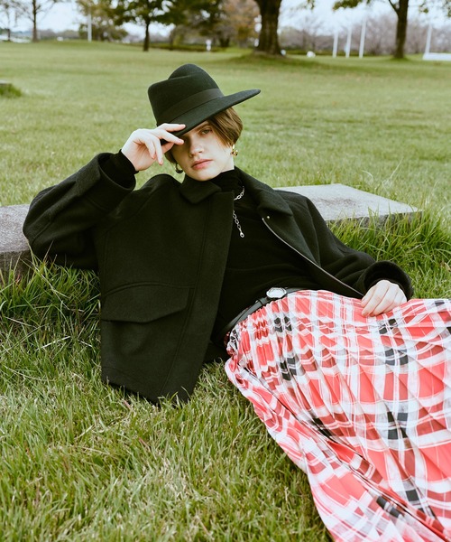 allureville（アルアバイル）の「ウールモッサステンカラーブルゾン（ブルゾン・レディース・ブラック/モカ・2）」の6枚目の写真