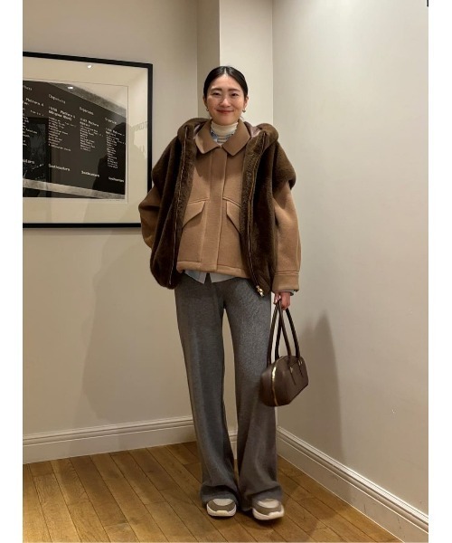 allureville（アルアバイル）の「ウールモッサステンカラーブルゾン（ブルゾン・レディース・ブラック/モカ・2）」の19枚目の写真