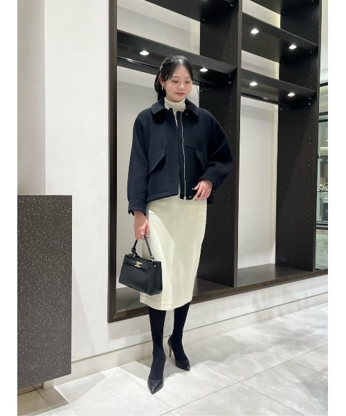 allureville（アルアバイル）の「ウールモッサステンカラーブルゾン（ブルゾン・レディース・ブラック/モカ・2）」の18枚目の写真