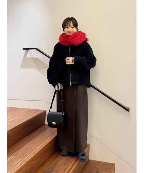 allureville(アルアバイル)の「ウールモッサステンカラーブルゾン(ブルゾン・レディース・ブラック/モカ・2)」の20枚目の写真