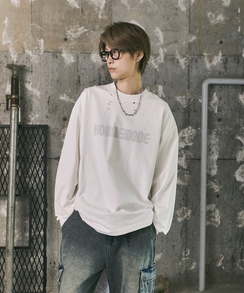 ILL'S(イルズ)の「ダメージ加工 ヘビーウェイトプリントT(Tシャツ/カットソー・メンズ・ホワイト/ブラック/イエロー・L/M)」の19枚目の写真