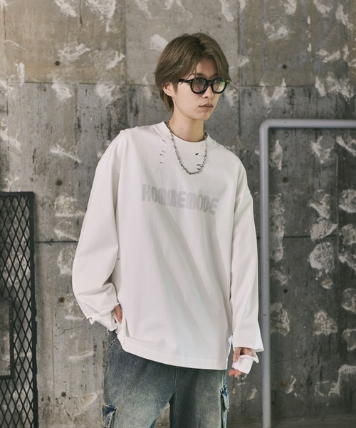 ILL'S(イルズ)の「ダメージ加工 ヘビーウェイトプリントT(Tシャツ/カットソー・メンズ・ホワイト/ブラック/イエロー・L/M)」の20枚目の写真