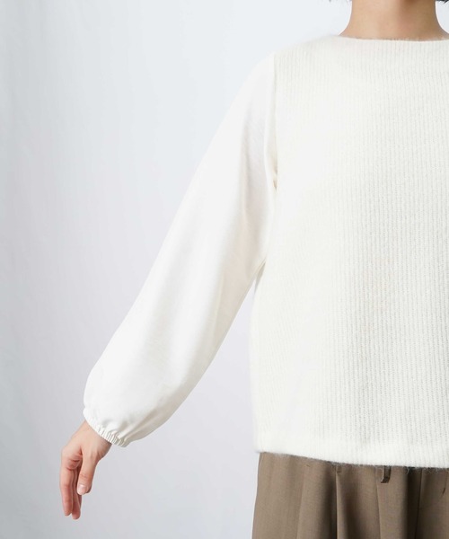 LUCA/LADY LUCK LUCA(ルカ/レディラックルカ)の「LC/LLL バックテープ付ニットソー(Tシャツ/カットソー・レディース・オフホワイト/チャコールグレー・FREE)」の18枚目の写真