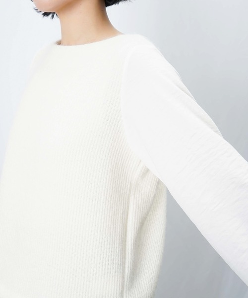 LUCA/LADY LUCK LUCA(ルカ/レディラックルカ)の「LC/LLL バックテープ付ニットソー(Tシャツ/カットソー・レディース・オフホワイト/チャコールグレー・FREE)」の19枚目の写真