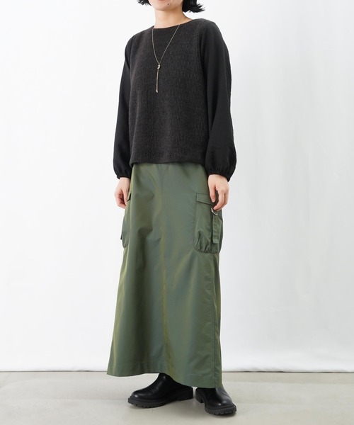 LUCA/LADY LUCK LUCA(ルカ/レディラックルカ)の「LC/LLL バックテープ付ニットソー(Tシャツ/カットソー・レディース・オフホワイト/チャコールグレー・FREE)」の5枚目の写真