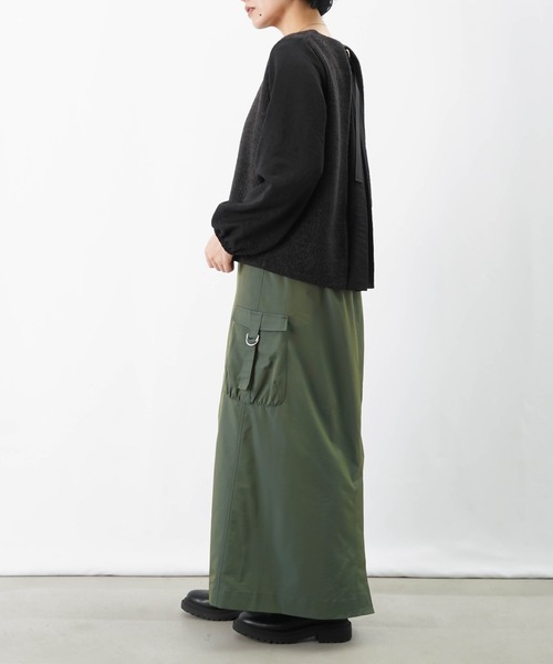 LUCA/LADY LUCK LUCA(ルカ/レディラックルカ)の「LC/LLL バックテープ付ニットソー(Tシャツ/カットソー・レディース・オフホワイト/チャコールグレー・FREE)」の7枚目の写真