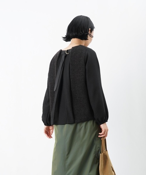 LUCA/LADY LUCK LUCA(ルカ/レディラックルカ)の「LC/LLL バックテープ付ニットソー(Tシャツ/カットソー・レディース・オフホワイト/チャコールグレー・FREE)」の8枚目の写真