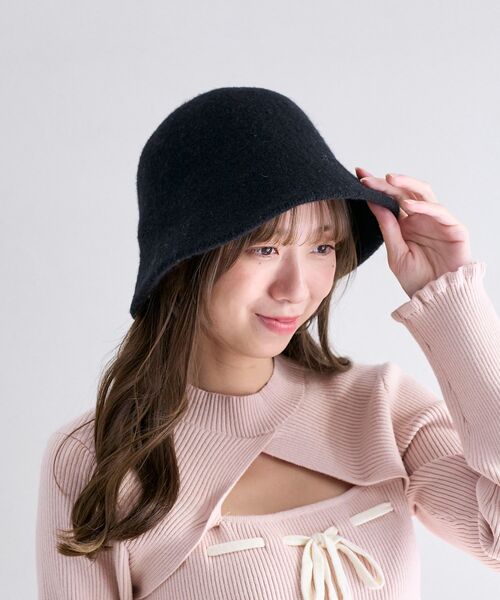 MAJESTIC LEGON（マジェスティックレゴン）の「シンプルウールハット（ハット・レディース・ブラック/グレー・FREE）」の2枚目の写真
