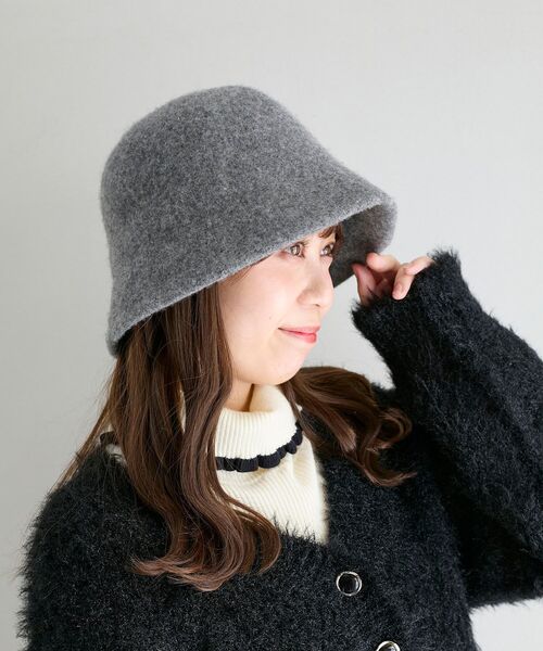 MAJESTIC LEGON（マジェスティックレゴン）の「シンプルウールハット（ハット・レディース・ブラック/グレー・FREE）」の3枚目の写真