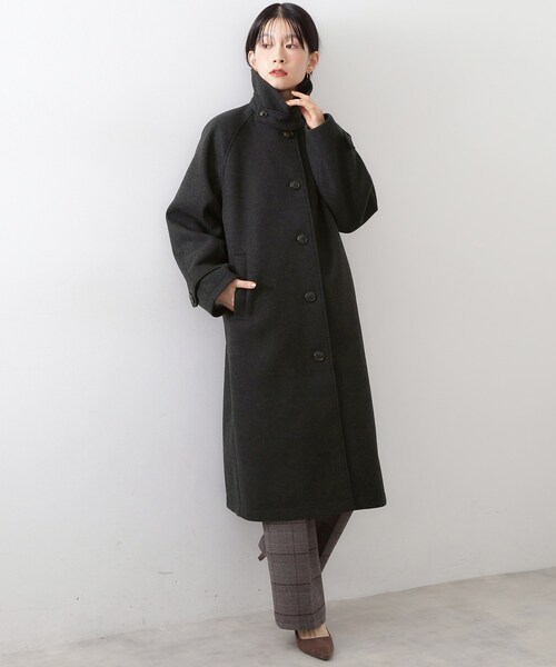 THE SHOP TK (ザ ショップ ティーケー )の「ジャージメルトンスタンドカラーコート(その他アウター・レディース・スミクロ/ブラウン系その他・12/13)」の2枚目の写真