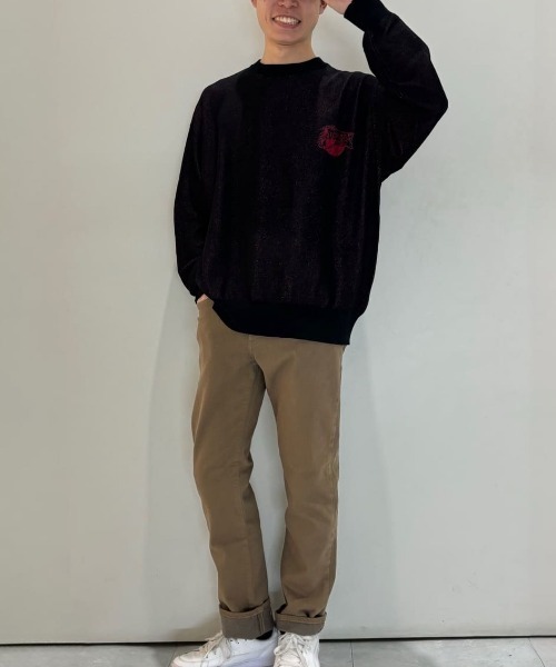 Right-on（ライトオン）の「Other(ソノタ)【メンズ】ジャガードバックロゴプルオーバーセーター（ニット/セーター・メンズ・ネイビー/ブラック/グレー・M/L/XL）」の21枚目の写真