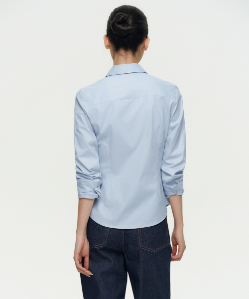 MUSINSA STANDARD WOMAN（ムシンサスタンダードウーマン）の「ウィメンズスリムフィットシャツ[スカイブルー]（シャツ/ブラウス・レディース・その他・LARGE/X-SMALL/SMALL/MEDIUM）」の19枚目の写真