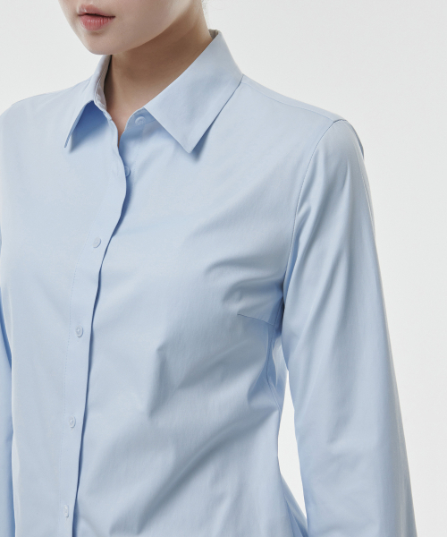 MUSINSA STANDARD WOMAN（ムシンサスタンダードウーマン）の「ウィメンズスリムフィットシャツ[スカイブルー]（シャツ/ブラウス・レディース・その他・LARGE/X-SMALL/SMALL/MEDIUM）」の18枚目の写真