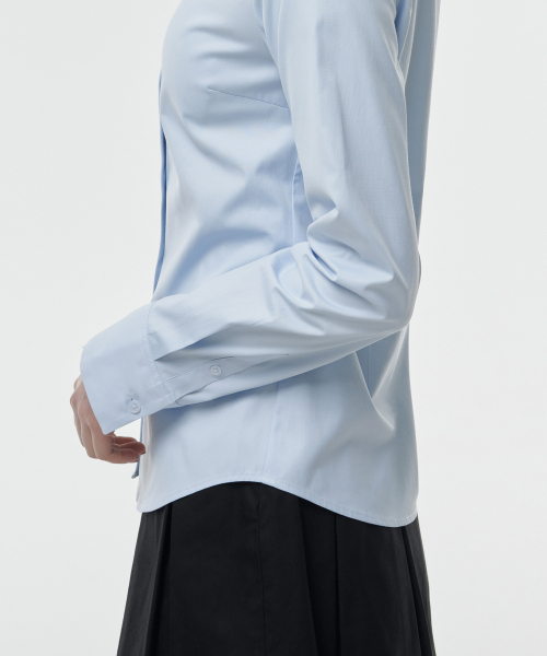 MUSINSA STANDARD WOMAN（ムシンサスタンダードウーマン）の「ウィメンズスリムフィットシャツ[スカイブルー]（シャツ/ブラウス・レディース・その他・LARGE/X-SMALL/SMALL/MEDIUM）」の17枚目の写真