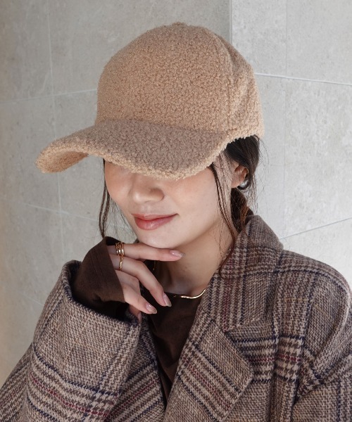 CORNERS(コーナーズ)の「ボアキャップ(キャップ・レディース・アイボリー/ベージュ/ブラック・FREE)」の1枚目の写真