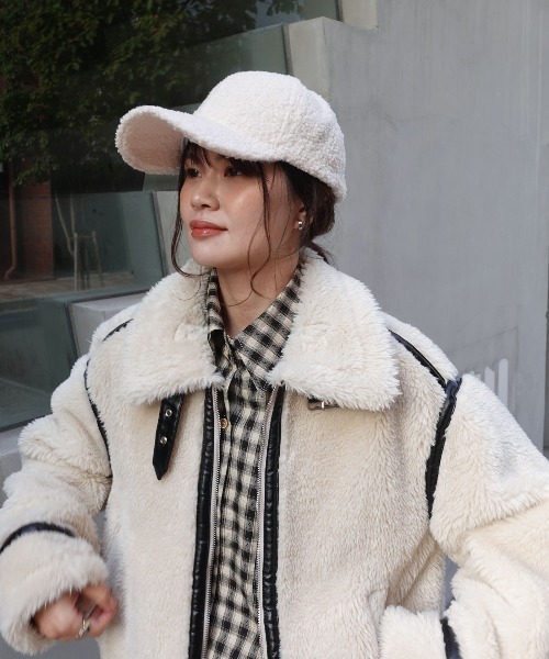 CORNERS(コーナーズ)の「ボアキャップ(キャップ・レディース・アイボリー/ベージュ/ブラック・FREE)」の4枚目の写真