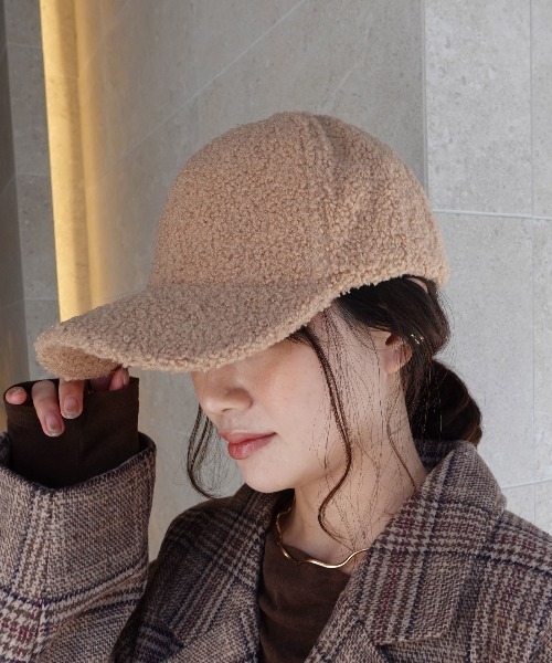CORNERS(コーナーズ)の「ボアキャップ(キャップ・レディース・アイボリー/ベージュ/ブラック・FREE)」の9枚目の写真