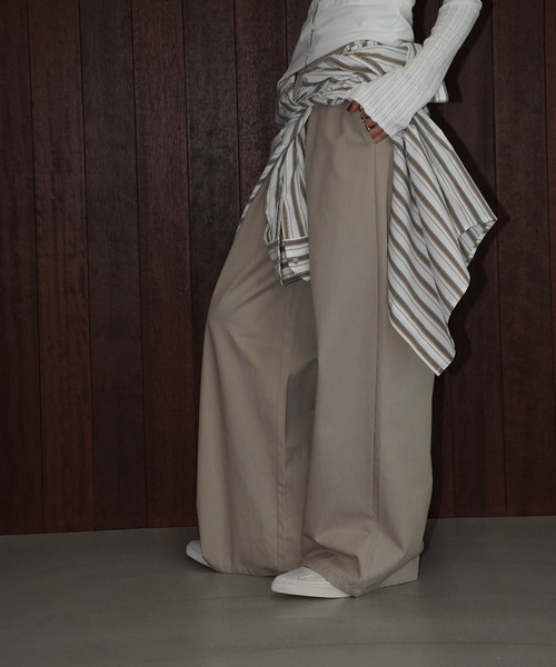 chuclla（チュクラ）の「タックボリュームイージーパンツ chw25a125（スラックス・レディース・ホワイト/ベージュ・M/S）」の7枚目の写真