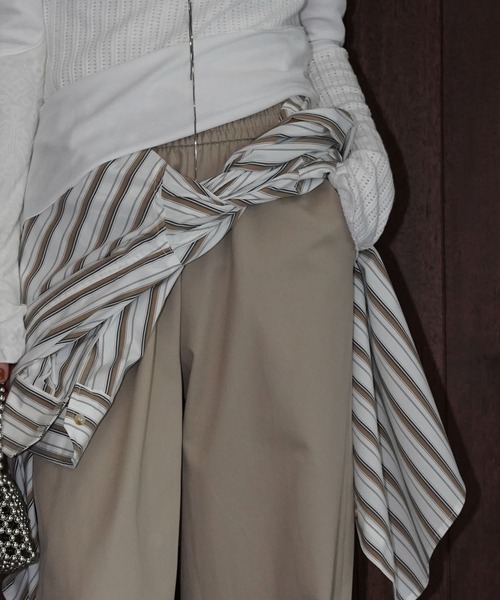 chuclla（チュクラ）の「タックボリュームイージーパンツ chw25a125（スラックス・レディース・ホワイト/ベージュ・M/S）」の10枚目の写真