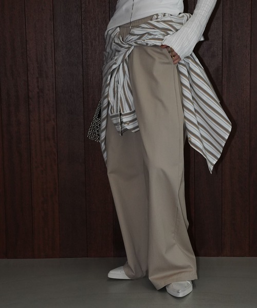 chuclla（チュクラ）の「タックボリュームイージーパンツ chw25a125（スラックス・レディース・ホワイト/ベージュ・M/S）」の12枚目の写真
