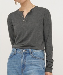 YENN | 【 YENN / イエン 】HENRY NECK LONG TEE / ヘンリーネックロングスリーブTシャツ(Tシャツ/カットソー)