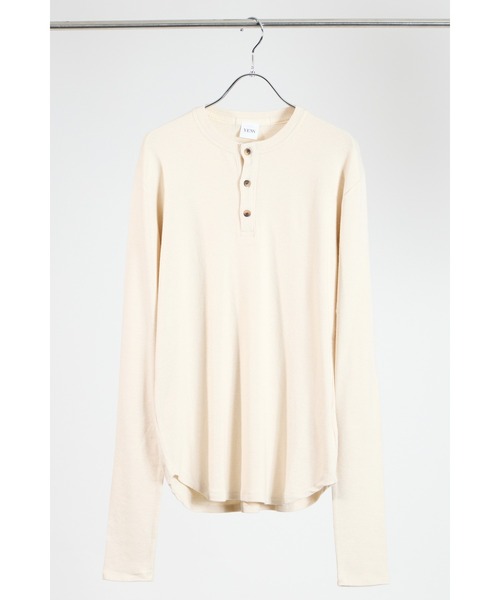 YENN(イエン)の「【 YENN / イエン 】HENRY NECK LONG TEE / ヘンリーネックロングスリーブTシャツ(Tシャツ/カットソー・レディース・チャコール/ベージュ・FREE)」の5枚目の写真