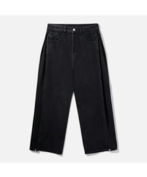 AGOD（エージーオーディー）の「Vintage Side Tuck Wide Denim Pants [All Black]（デニムパンツ・レディース）」